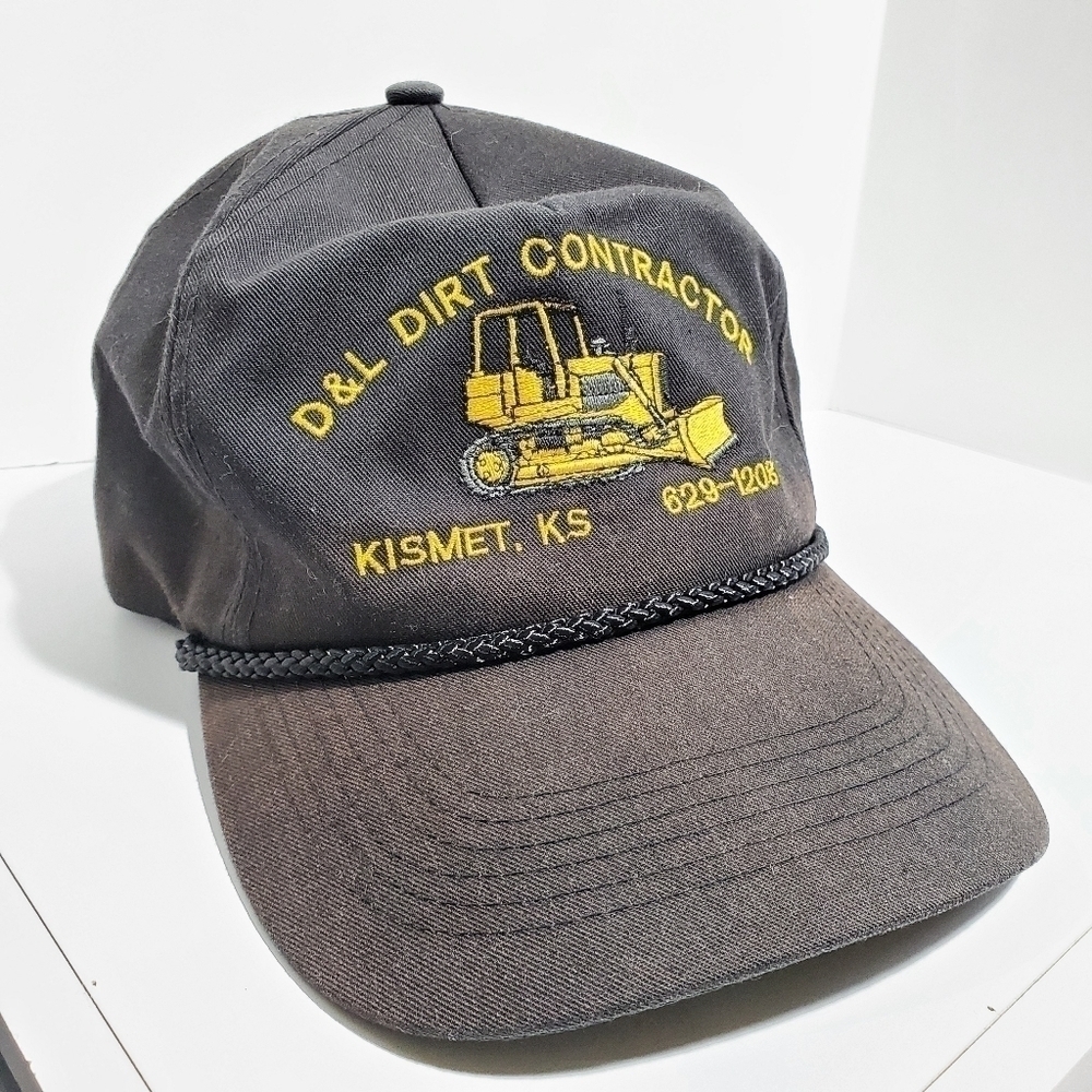 San Sun D & L Dirt Contractor Kismet, KS Bulldozer snap back hat cap